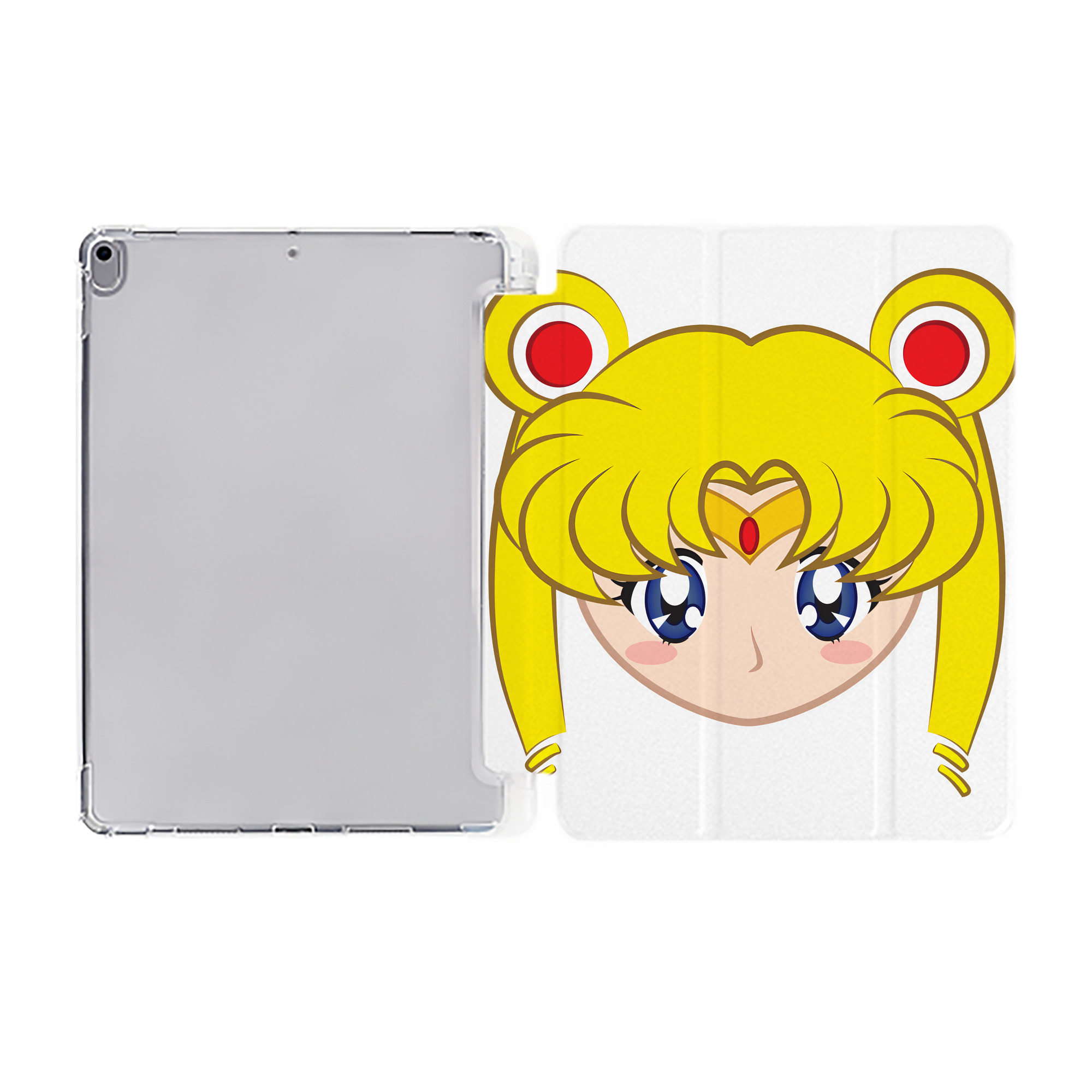 （画像用） 美少女戦士セーラームーン 月野 うさぎ つきの うさぎ Sailor Moon Tsukino Usagi IPad ケース ペン収納付き 三つ折りスタンド PUレザー×シリコン 対応機種9.5/10.5/10.9インチ